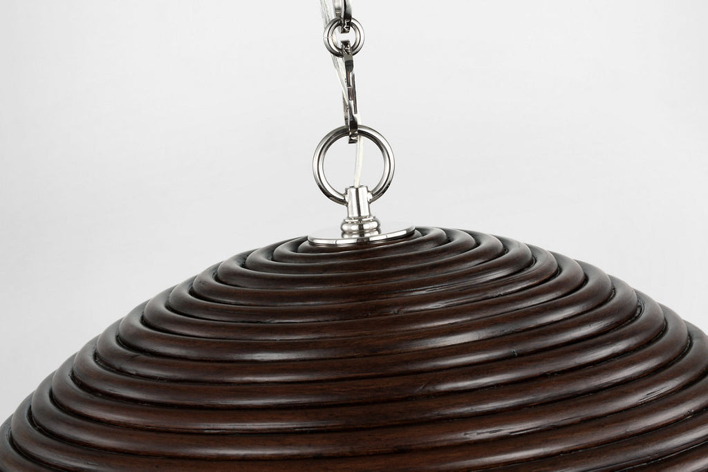 Emerson 23" Pendant | Polished Nickel | Espresso Rattan Shade