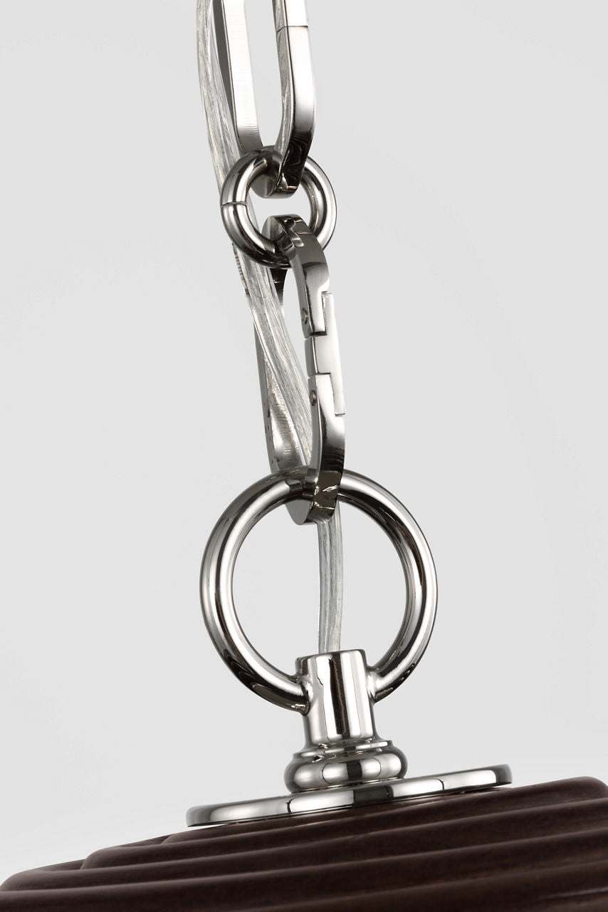 Emerson 23" Pendant | Polished Nickel | Espresso Rattan Shade