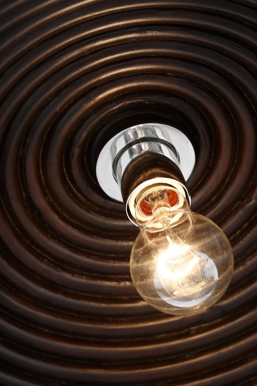 Emerson 23" Pendant | Polished Nickel | Espresso Rattan Shade