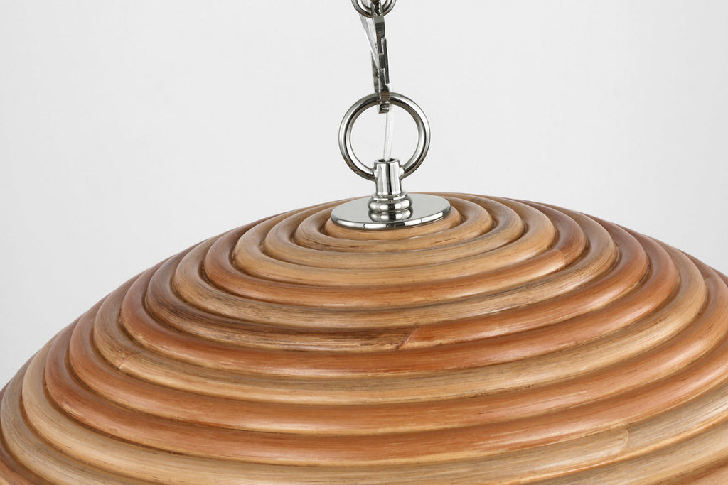 Emerson 23" Pendant | Polished Nickel | Natural Rattan Shade