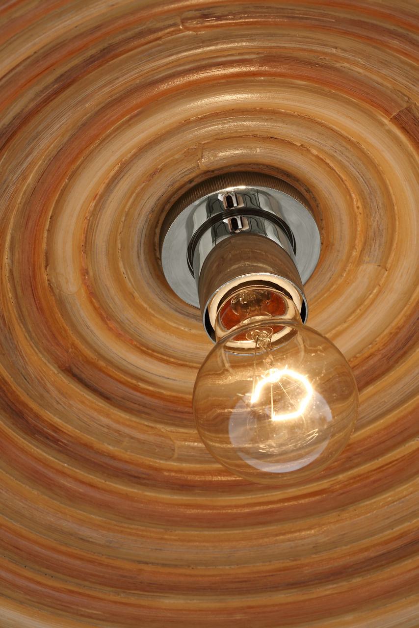 Emerson 23" Pendant | Polished Nickel | Natural Rattan Shade