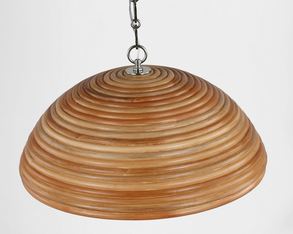 Emerson 23" Pendant | Polished Nickel | Natural Rattan Shade
