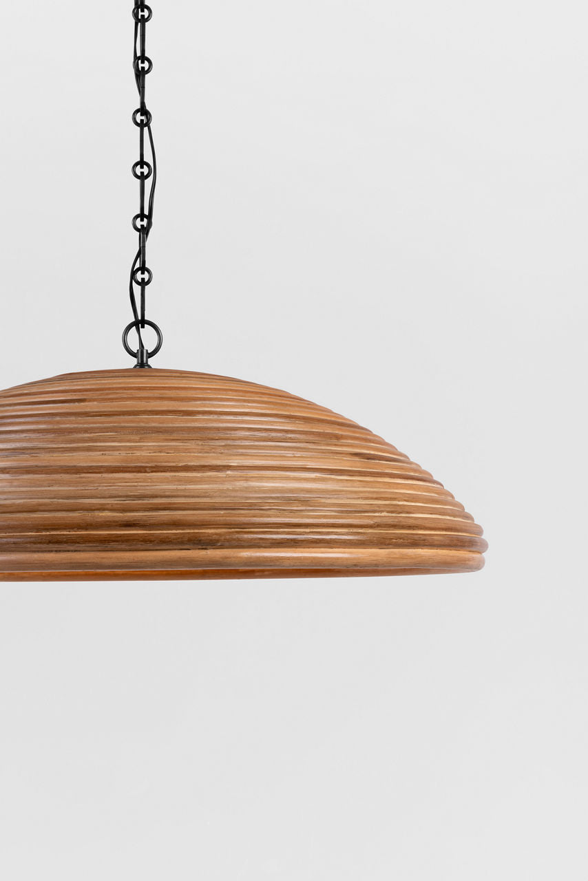 Emerson 29" Pendant | Bronze | Natural Rattan Shade