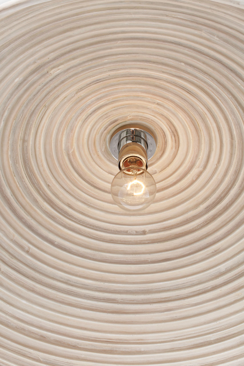 Emerson 29" Pendant | Polished Nickel | Ash Rattan Shade