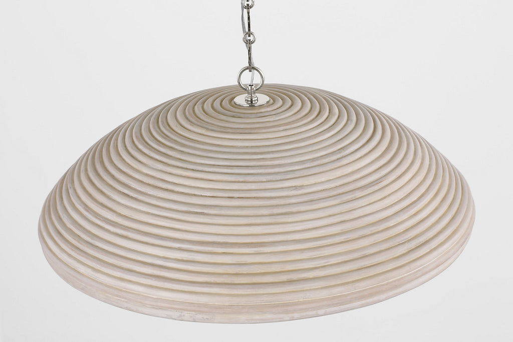 Emerson 29" Pendant | Polished Nickel | Ash Rattan Shade
