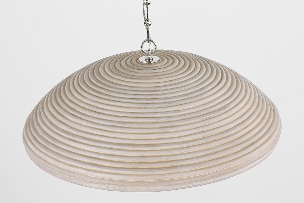 Emerson 29" Pendant | Polished Nickel | Ash Rattan Shade