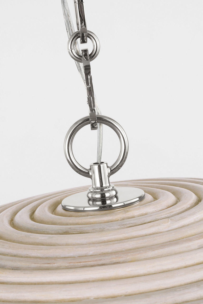 Emerson 29" Pendant | Polished Nickel | Ash Rattan Shade