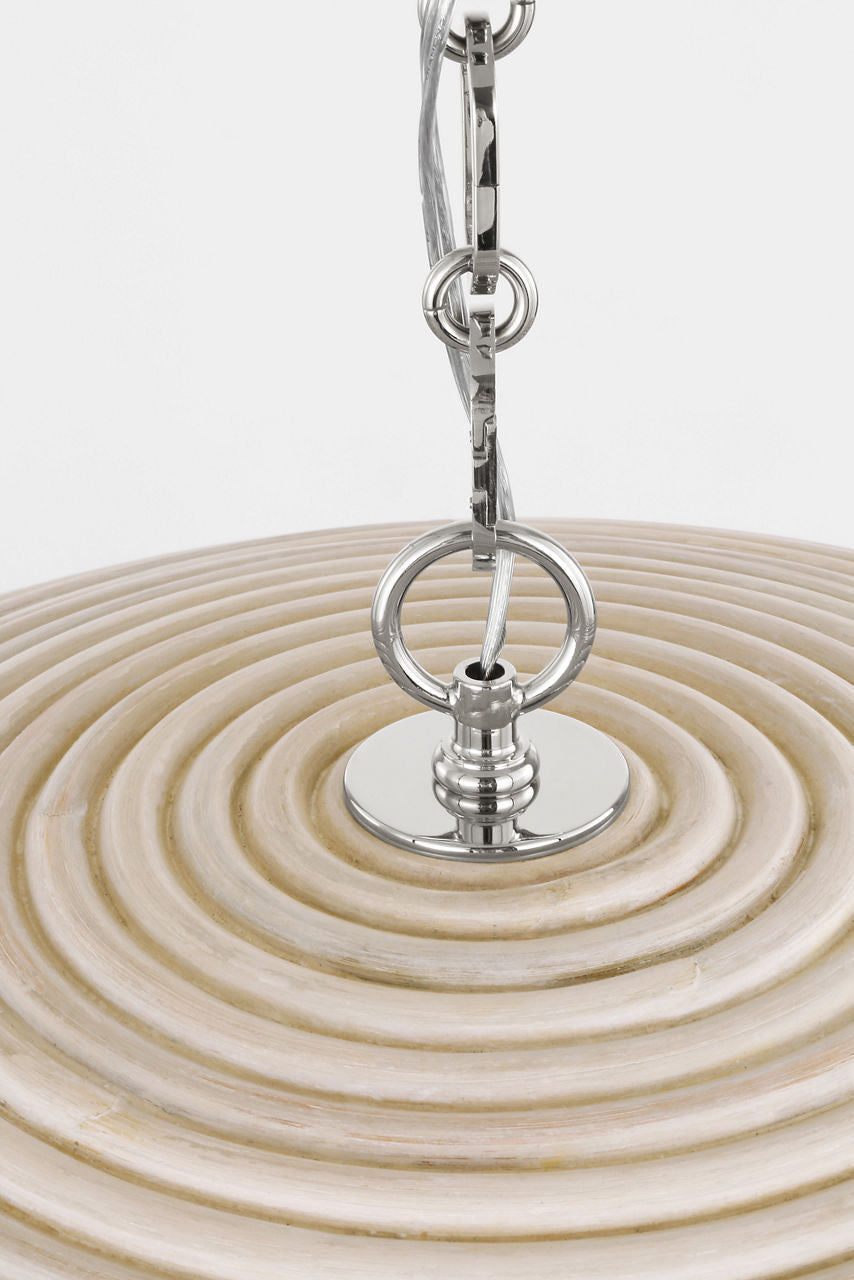 Emerson 29" Pendant | Polished Nickel | Ash Rattan Shade