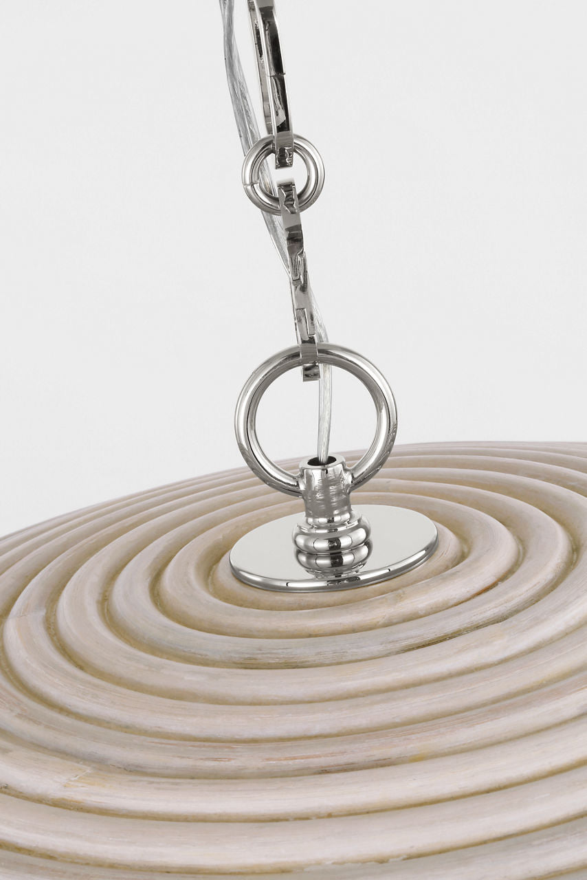 Emerson 29" Pendant | Polished Nickel | Ash Rattan Shade