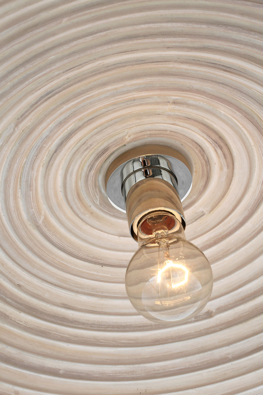 Emerson 29" Pendant | Polished Nickel | Ash Rattan Shade