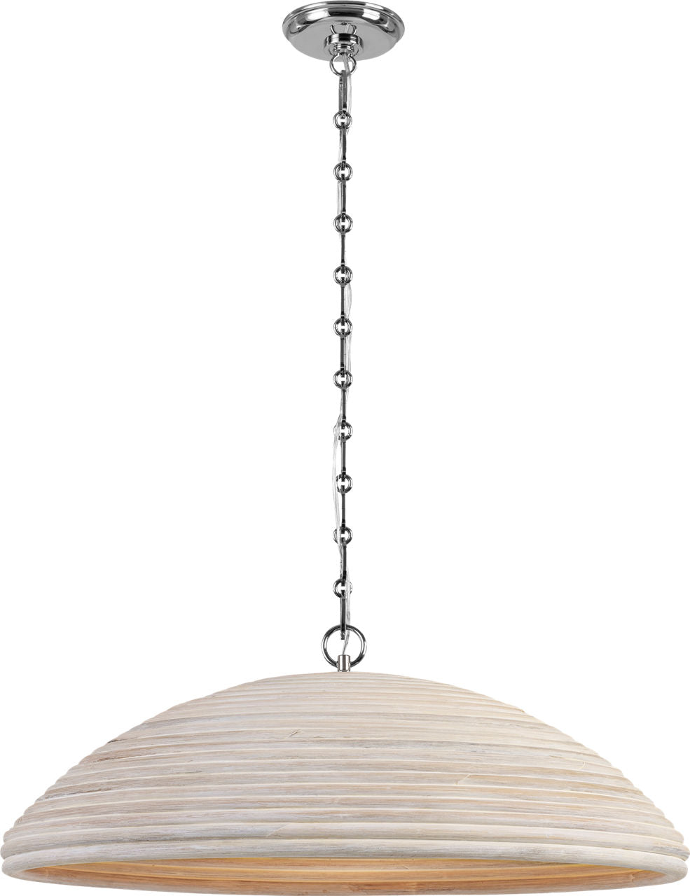 Emerson 29" Pendant | Polished Nickel | Ash Rattan Shade