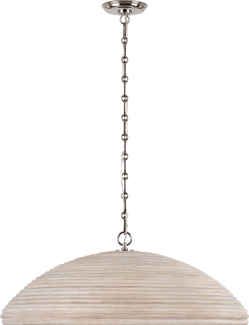 Emerson 29" Pendant | Polished Nickel | Ash Rattan Shade