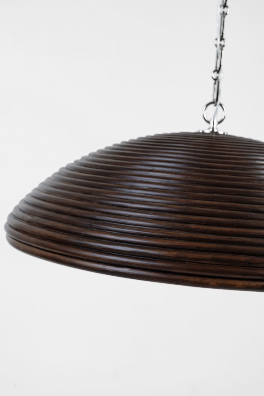 Emerson 29" Pendant | Polished Nickel | Espresso Rattan Shade