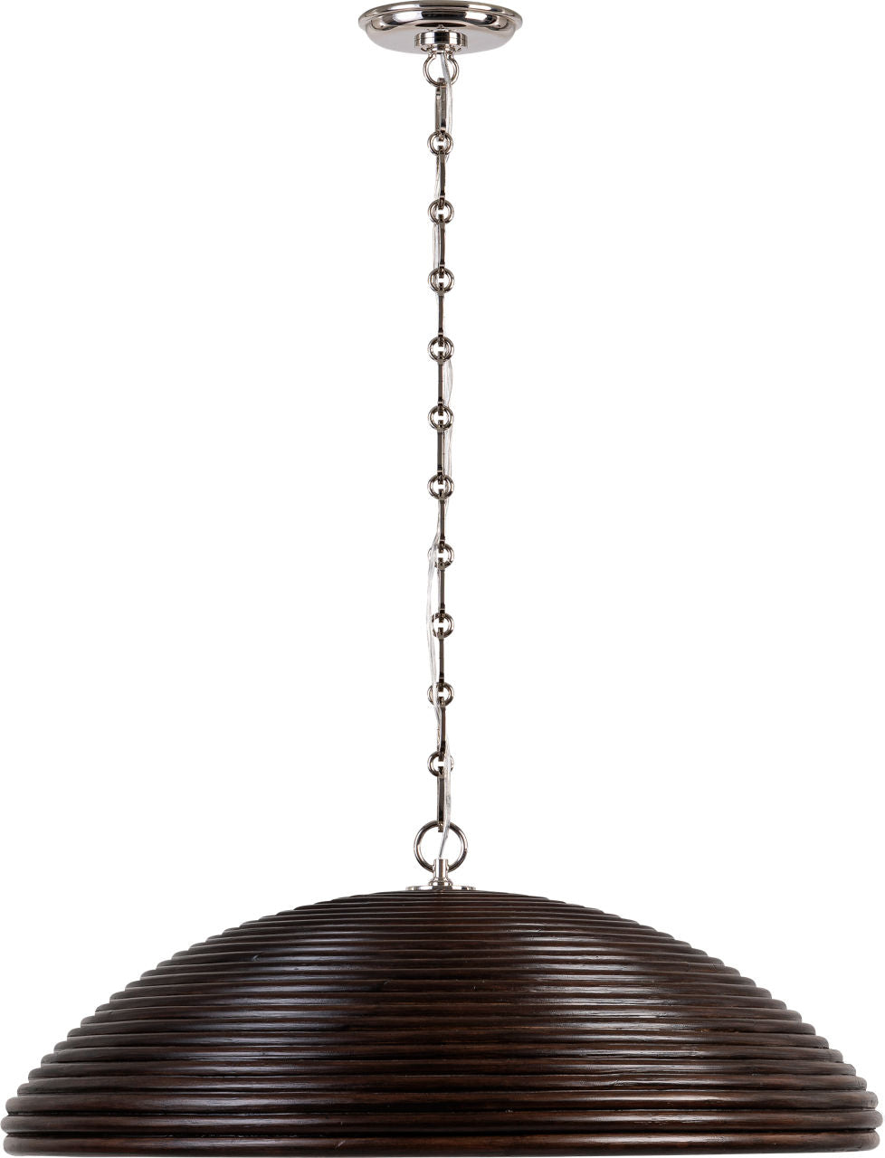 Emerson 29" Pendant | Polished Nickel | Espresso Rattan Shade