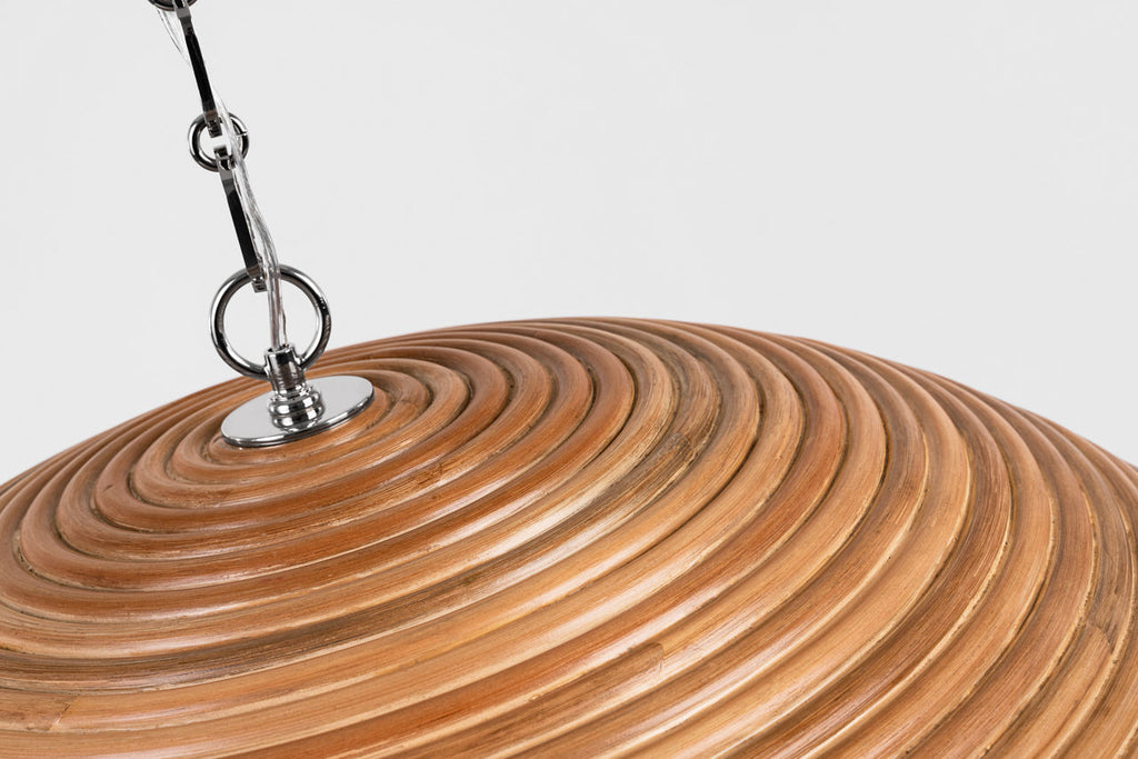 Emerson 29" Pendant | Polished Nickel | Natural Rattan Shade