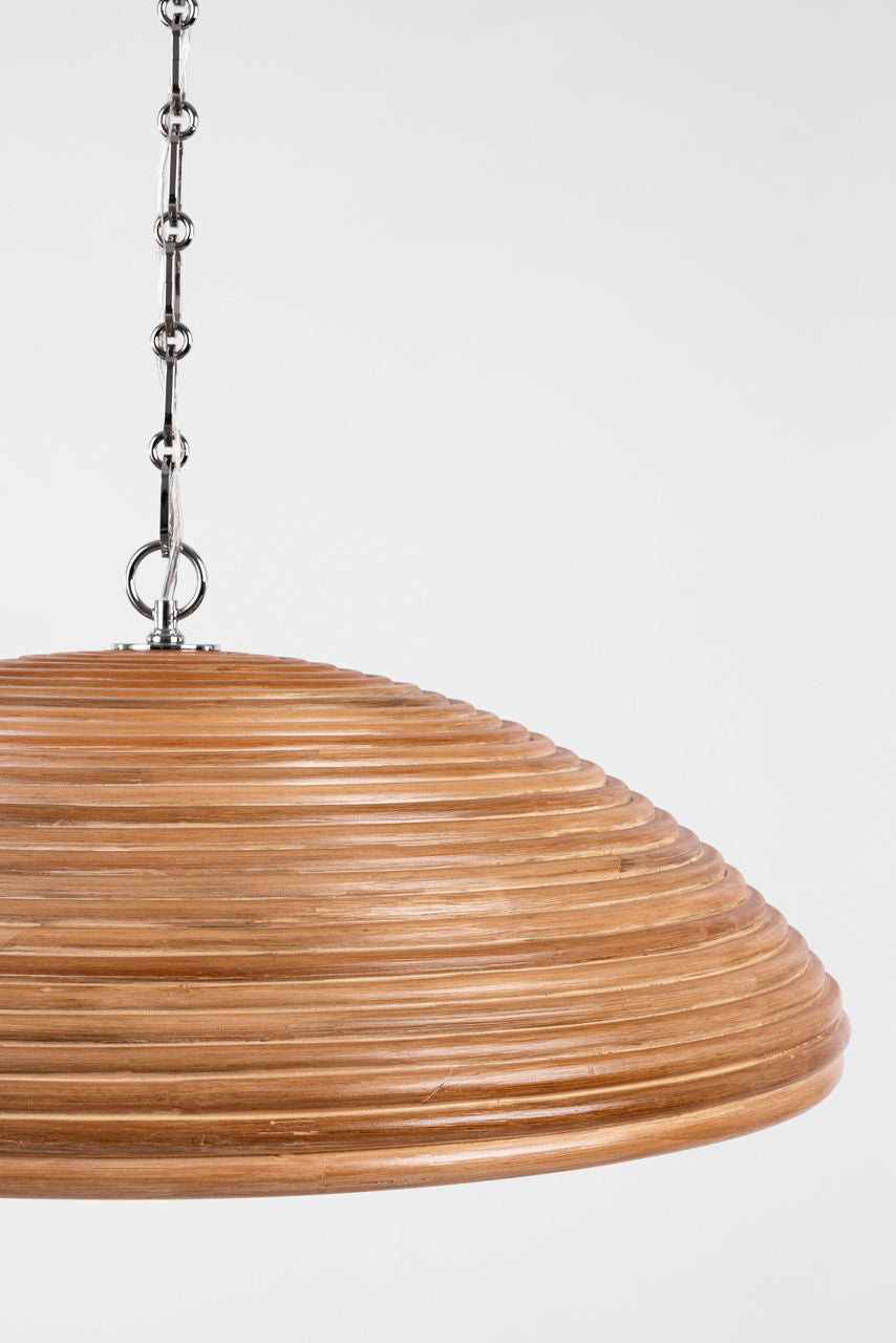 Emerson 29" Pendant | Polished Nickel | Natural Rattan Shade