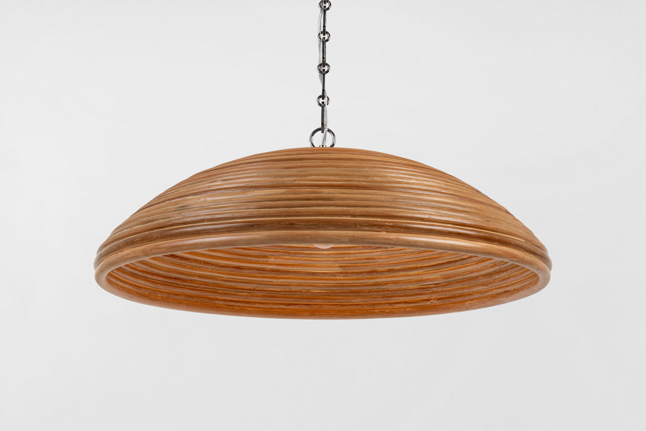 Emerson 29" Pendant | Polished Nickel | Natural Rattan Shade
