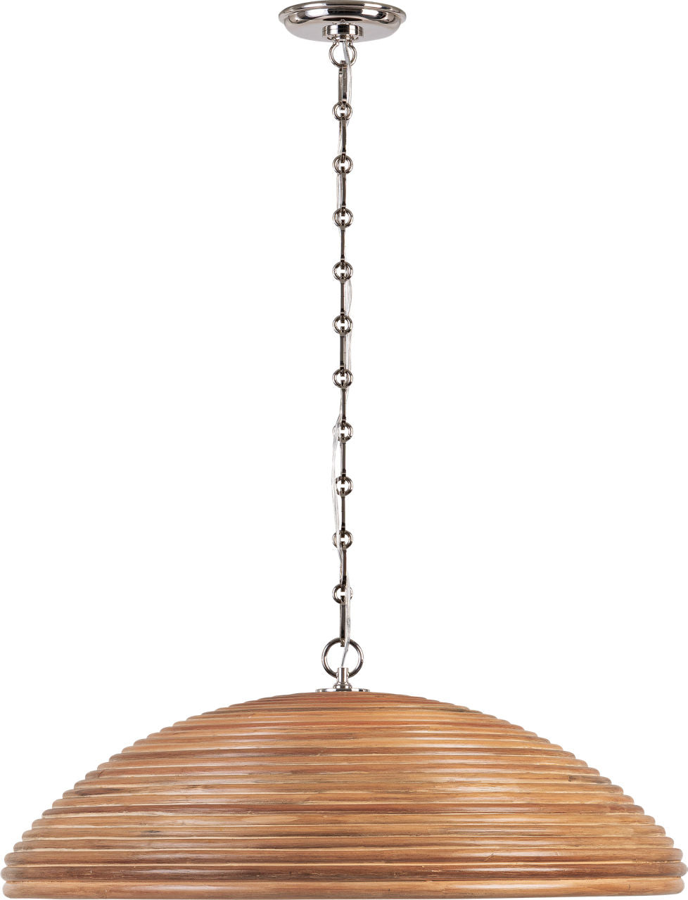 Emerson 29" Pendant | Polished Nickel | Natural Rattan Shade