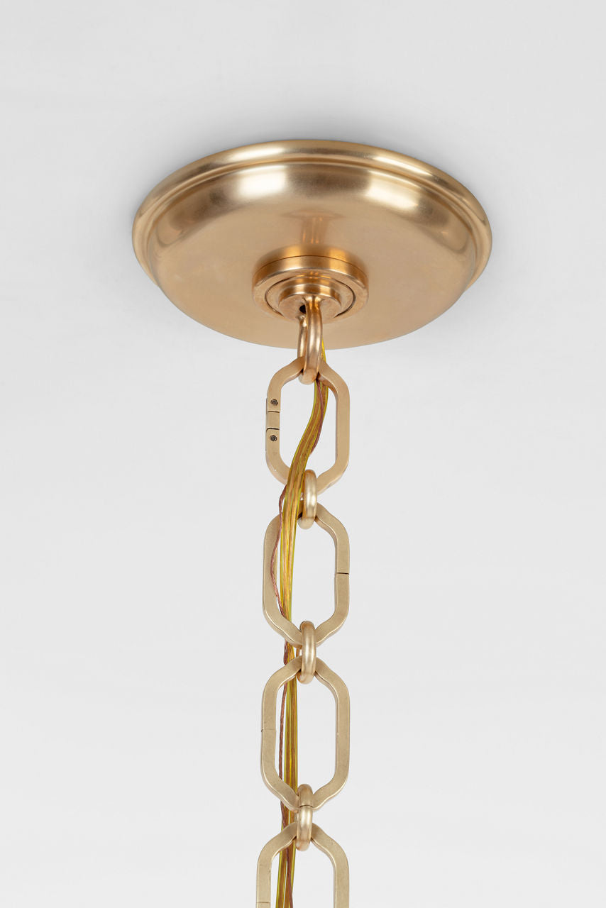 Emerson 42" Pendant | Hand-Rubbed Antique Brass | Natural Rattan Shade