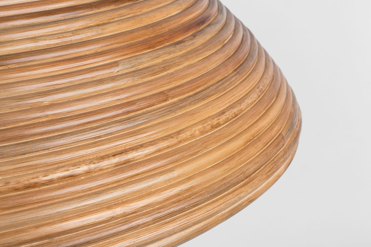 Emerson 42" Pendant | Hand-Rubbed Antique Brass | Natural Rattan Shade