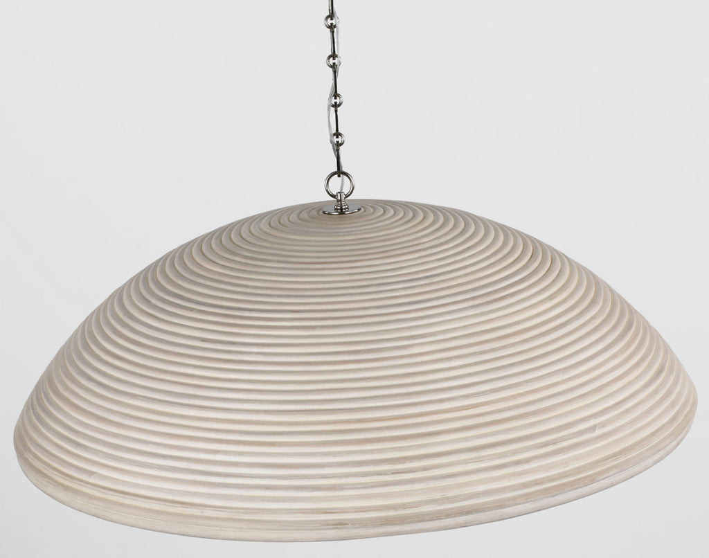 Emerson 42" Pendant | Polished Nickel | Ash Rattan Shade
