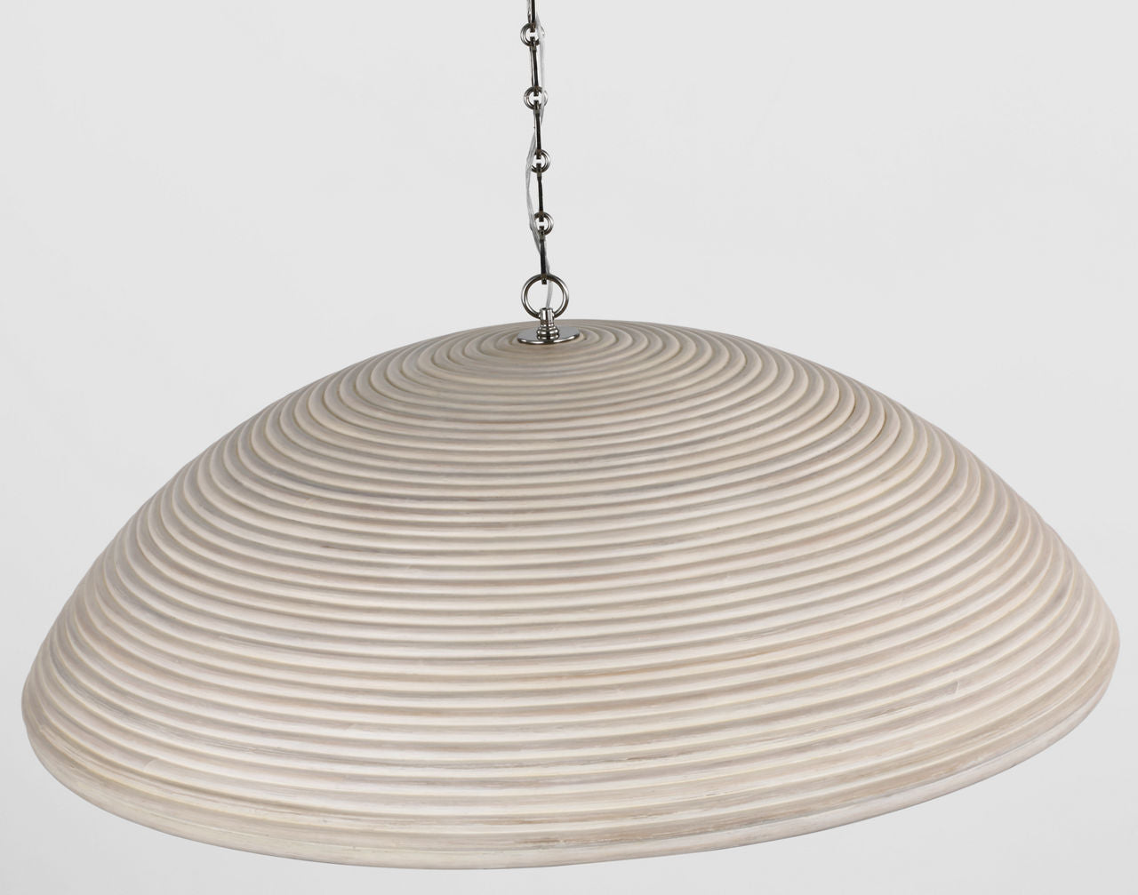 Emerson 42" Pendant | Polished Nickel | Ash Rattan Shade