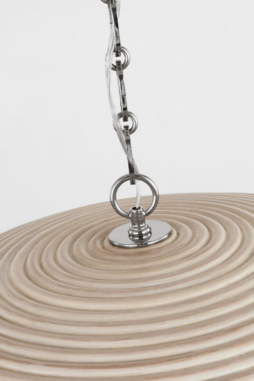 Emerson 42" Pendant | Polished Nickel | Ash Rattan Shade