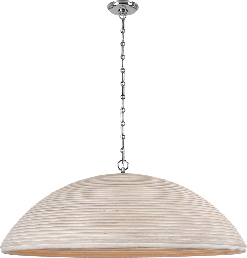 Emerson 42" Pendant | Polished Nickel | Ash Rattan Shade
