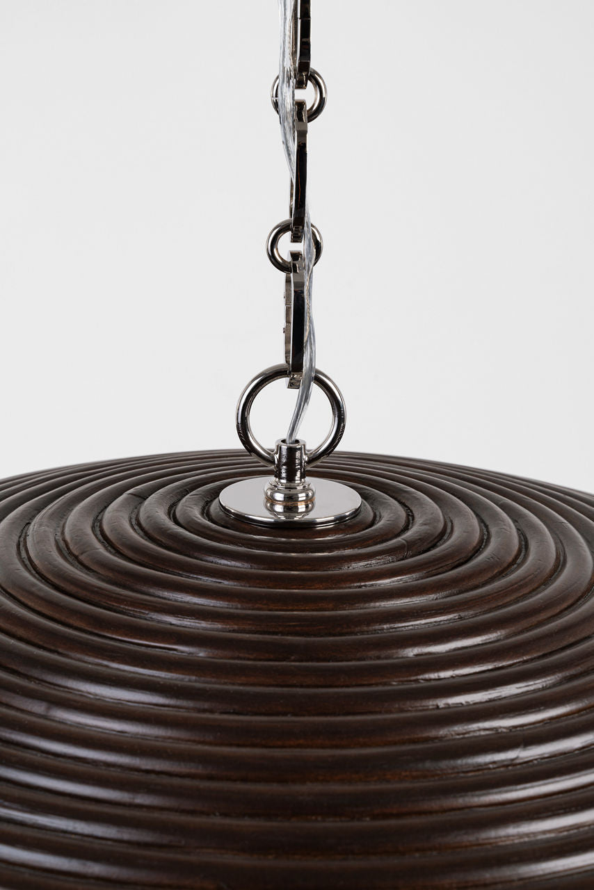 Emerson 42" Pendant | Polished Nickel | Espresso Rattan Shade