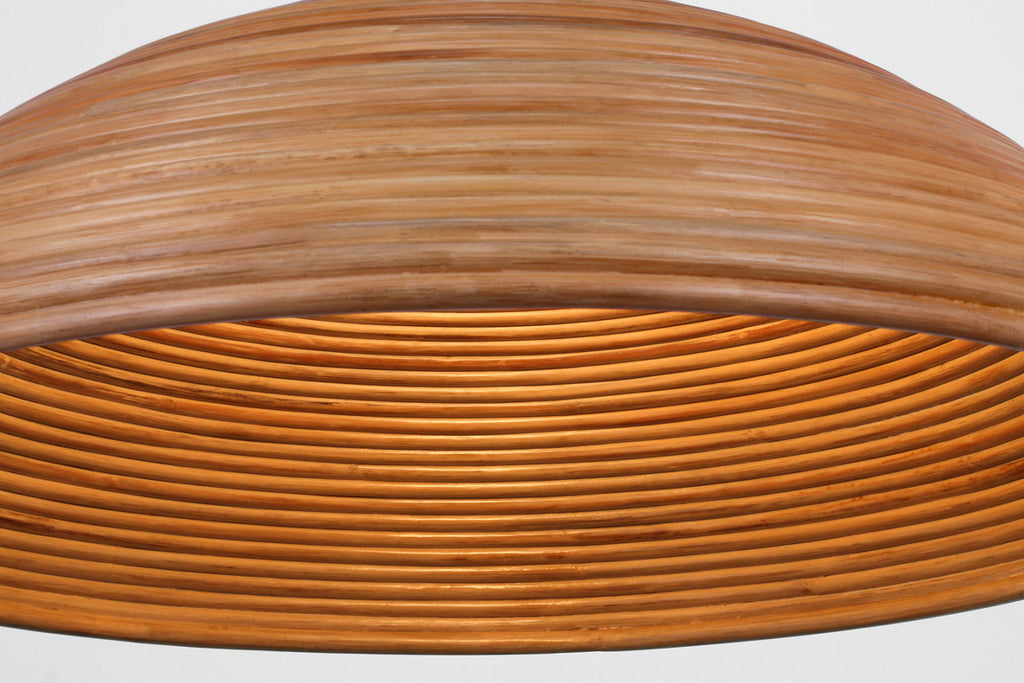 Emerson 42" Pendant | Polished Nickel | Natural Rattan Shade