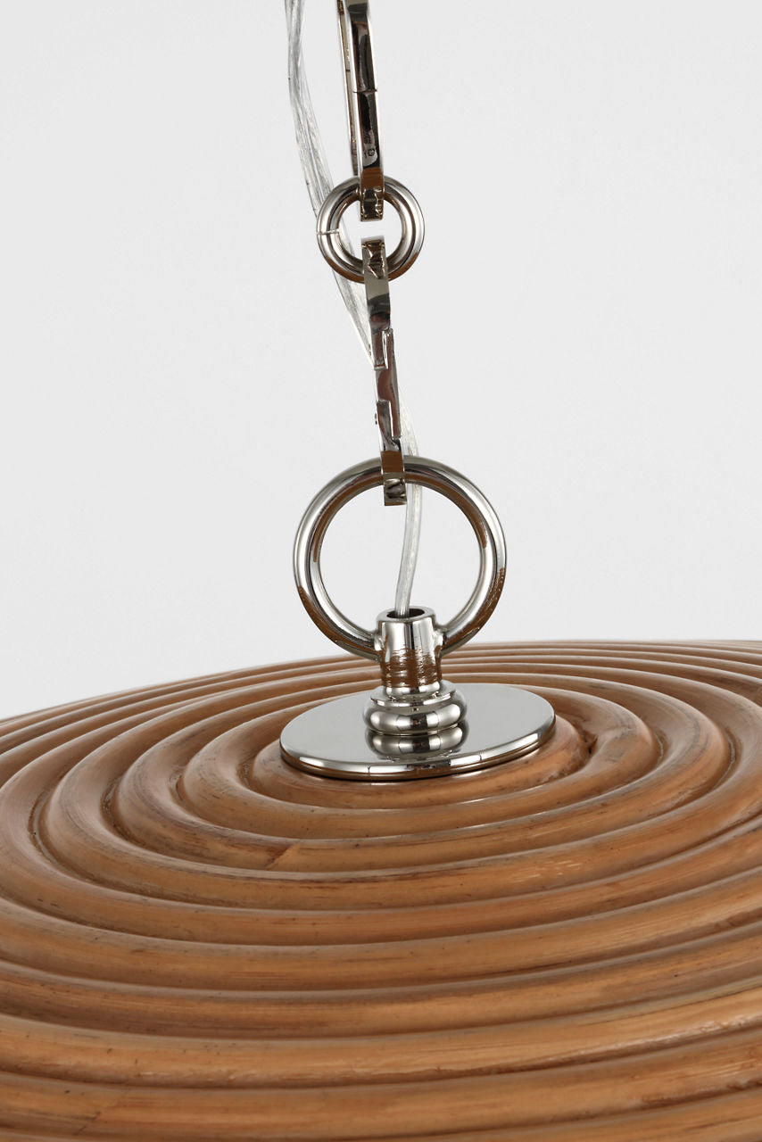Emerson 42" Pendant | Polished Nickel | Natural Rattan Shade