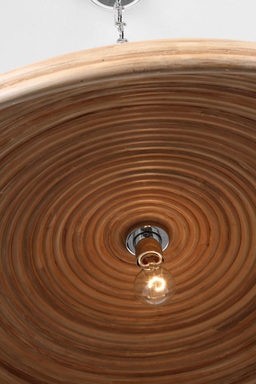 Emerson 42" Pendant | Polished Nickel | Natural Rattan Shade