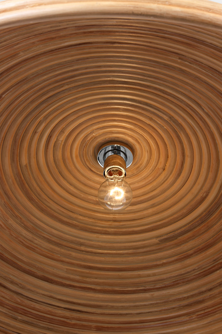 Emerson 42" Pendant | Polished Nickel | Natural Rattan Shade