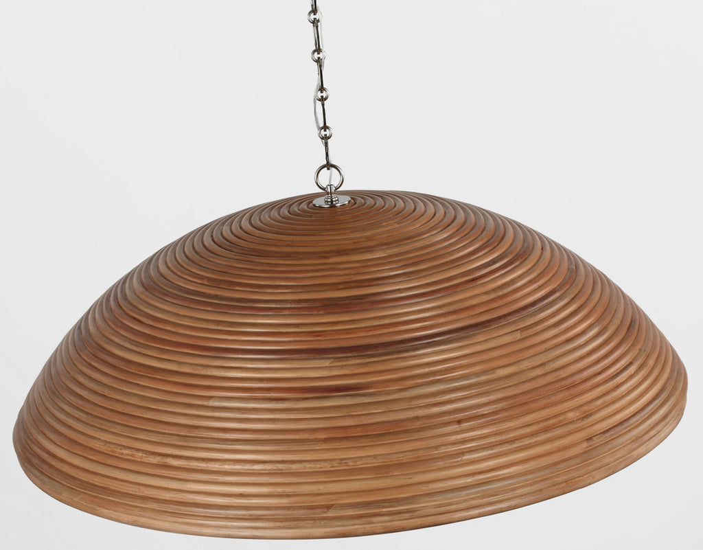 Emerson 42" Pendant | Polished Nickel | Natural Rattan Shade