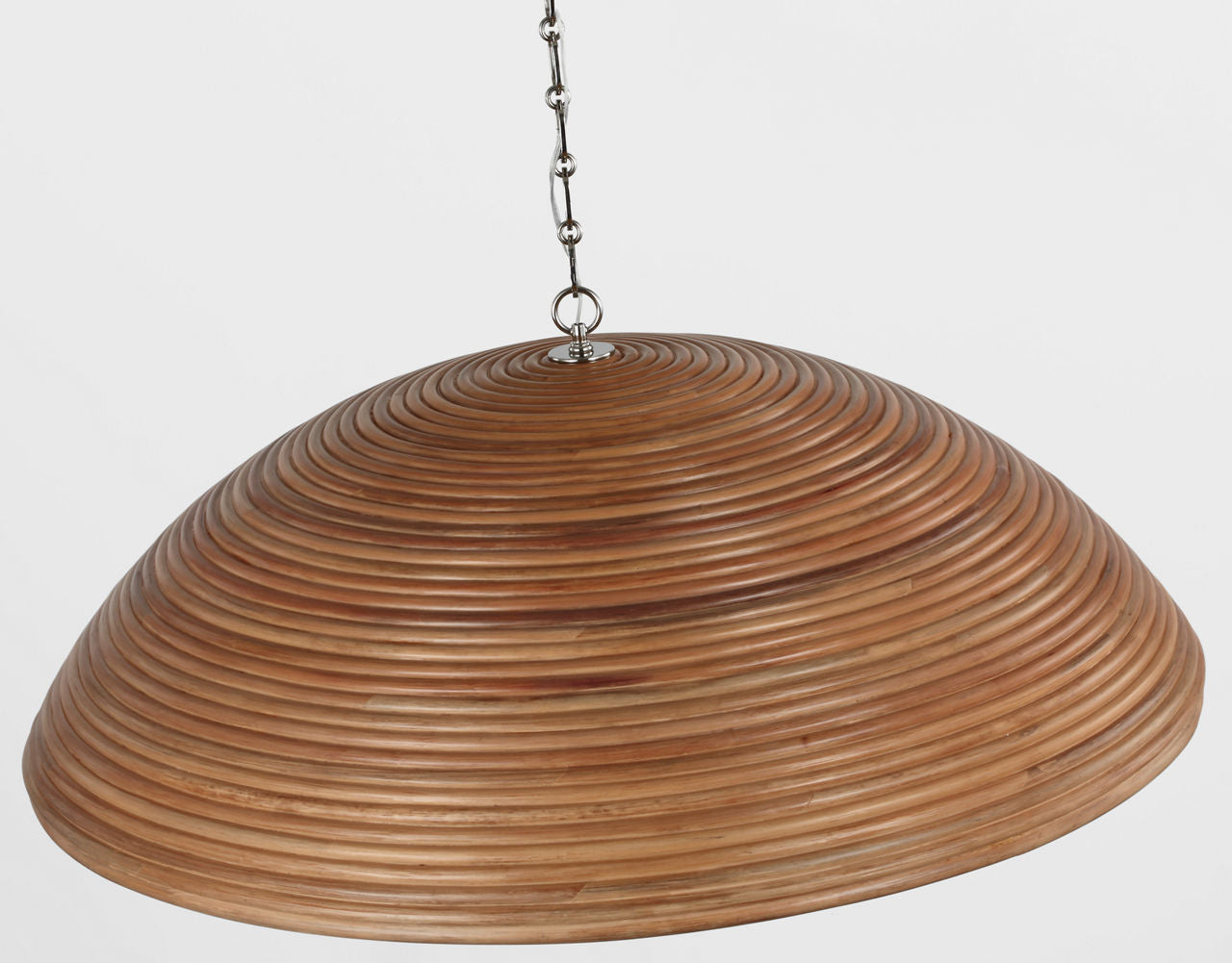 Emerson 42" Pendant | Polished Nickel | Natural Rattan Shade
