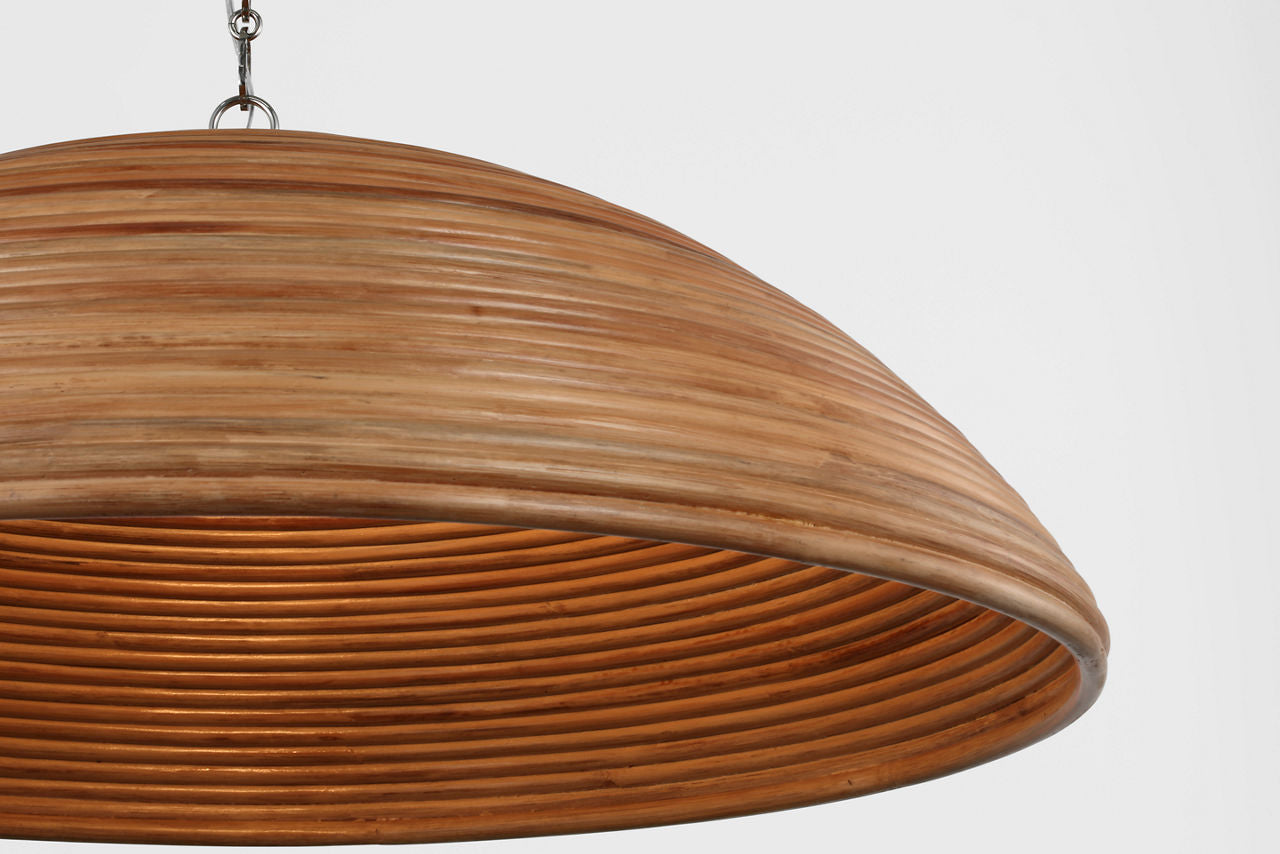 Emerson 42" Pendant | Polished Nickel | Natural Rattan Shade