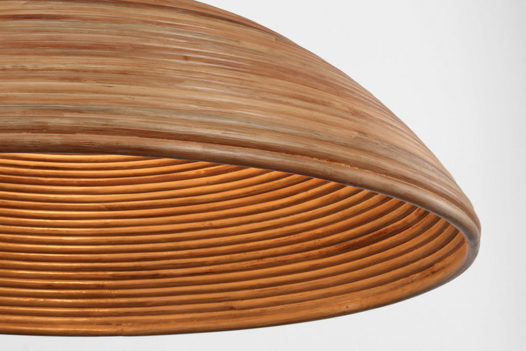 Emerson 42" Pendant | Polished Nickel | Natural Rattan Shade