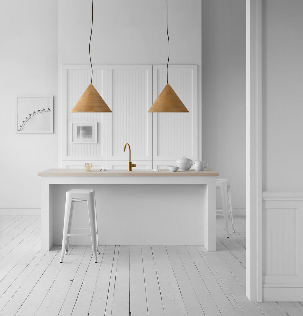Reine Large Pendant | Hand-Rubbed Antique Brass | Dark Rattan