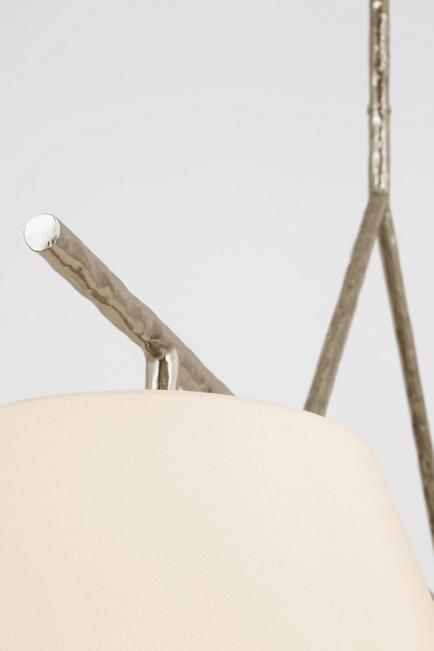 Collette 70" Linear Chandelier | Polished Nickel | Linen Shades