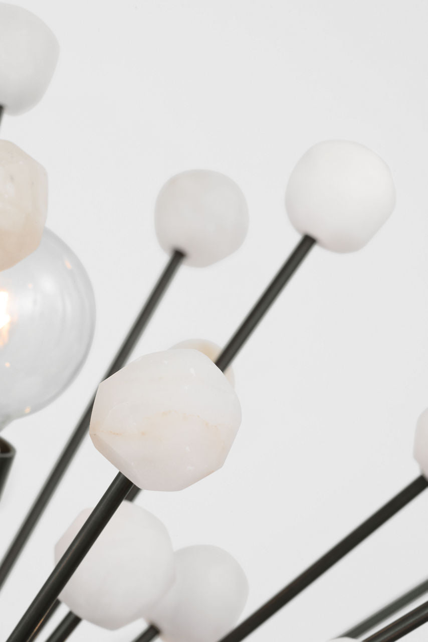 Lys 21" Chandelier | Bronze and Alabaster