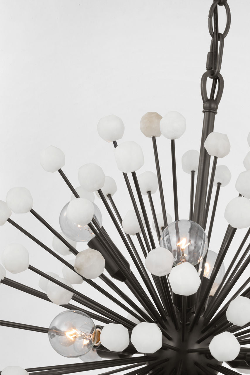 Lys 21" Chandelier | Bronze and Alabaster