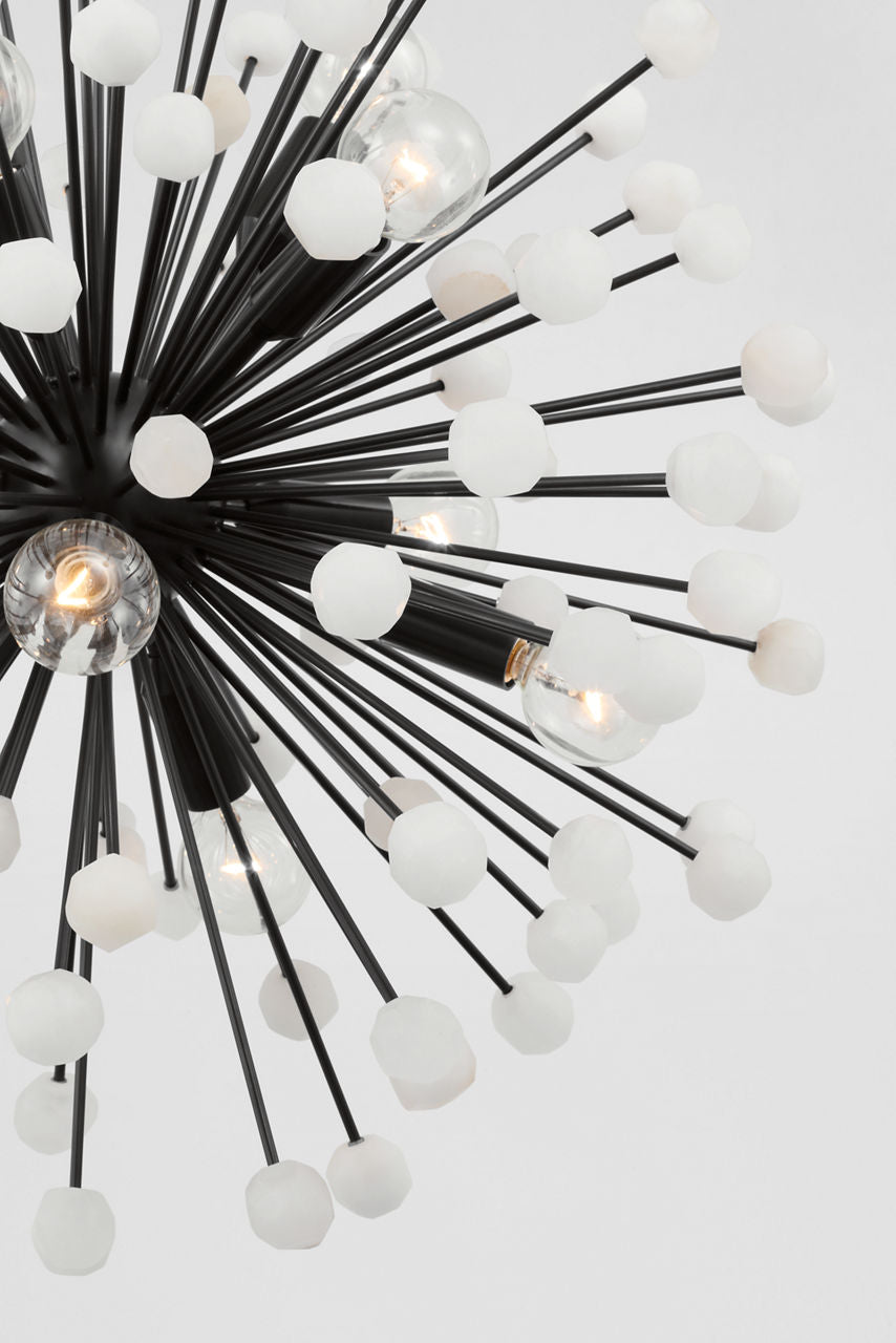 Lys 21" Chandelier | Bronze and Alabaster
