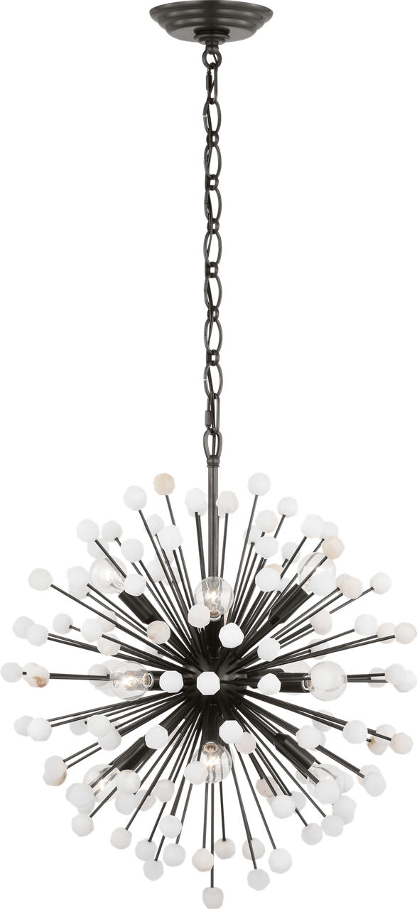 Lys 21" Chandelier | Bronze and Alabaster