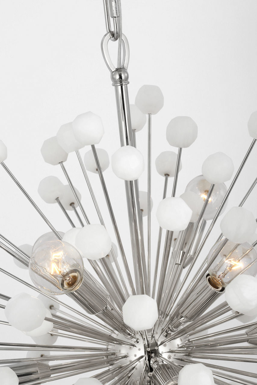 Lys 21" Chandelier | Polished Nickel and Alabaster