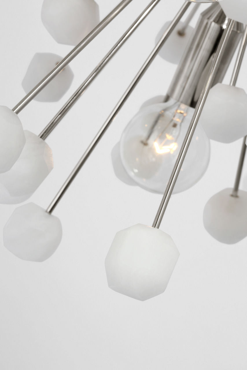 Lys 21" Chandelier | Polished Nickel and Alabaster