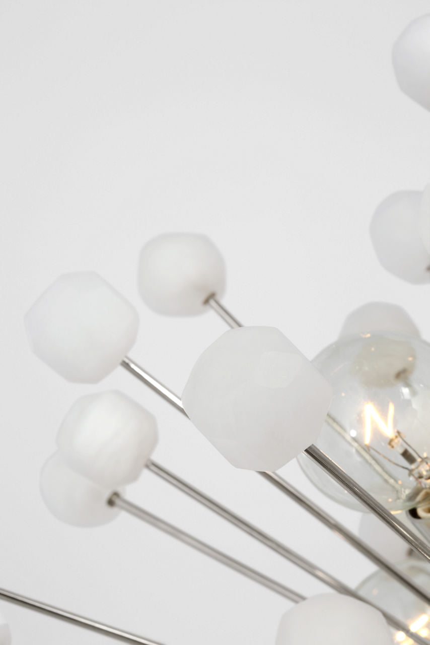 Lys 21" Chandelier | Polished Nickel and Alabaster