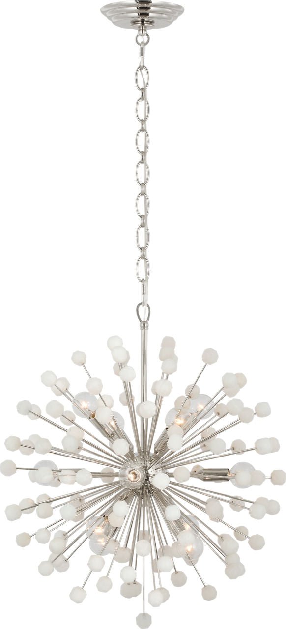 Lys 21" Chandelier | Polished Nickel and Alabaster