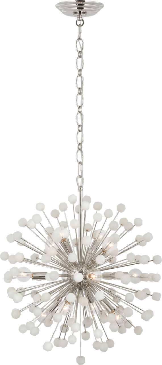 Lys 21" Chandelier | Polished Nickel and Alabaster