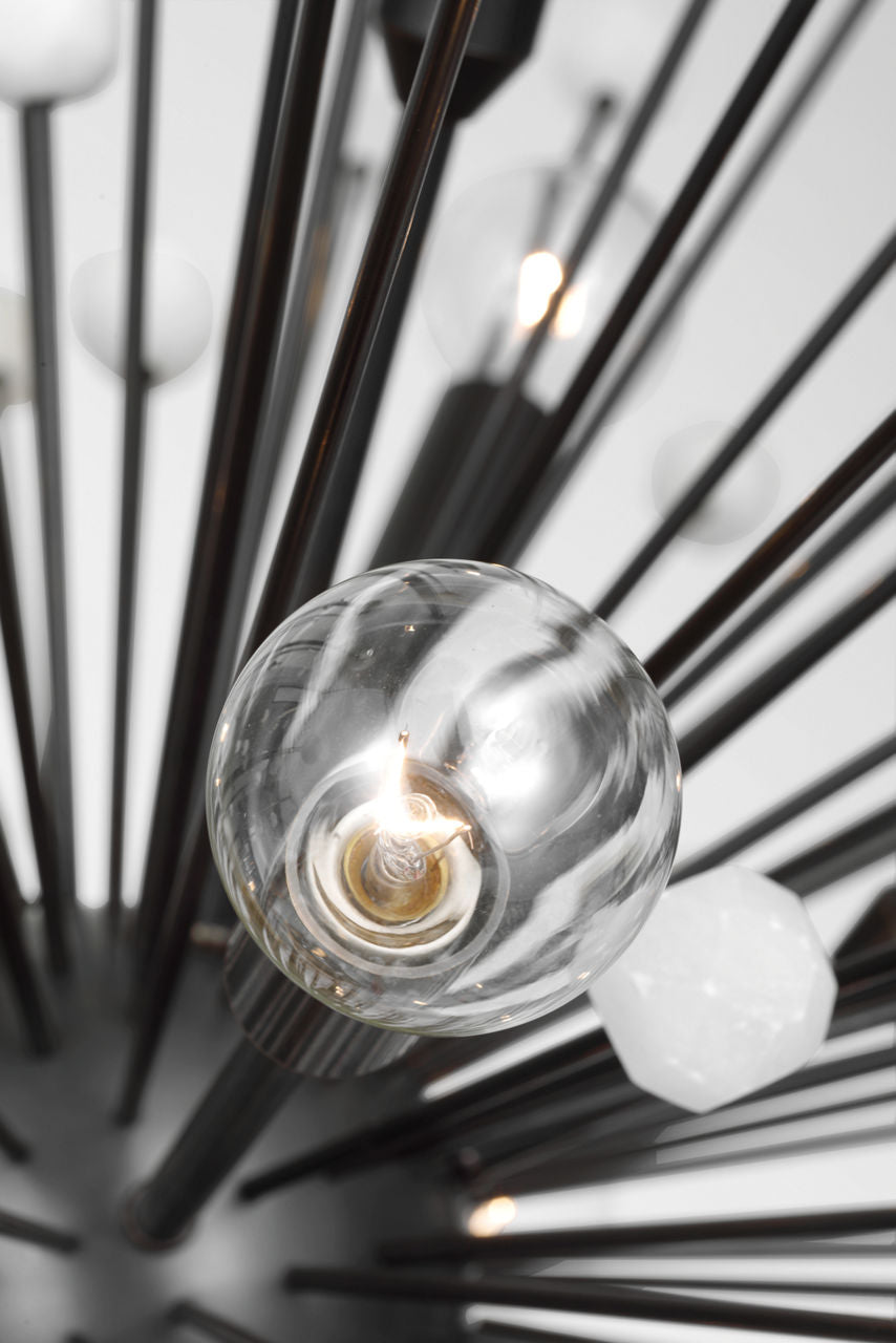 Lys 31" Chandelier | Bronze and Alabaster