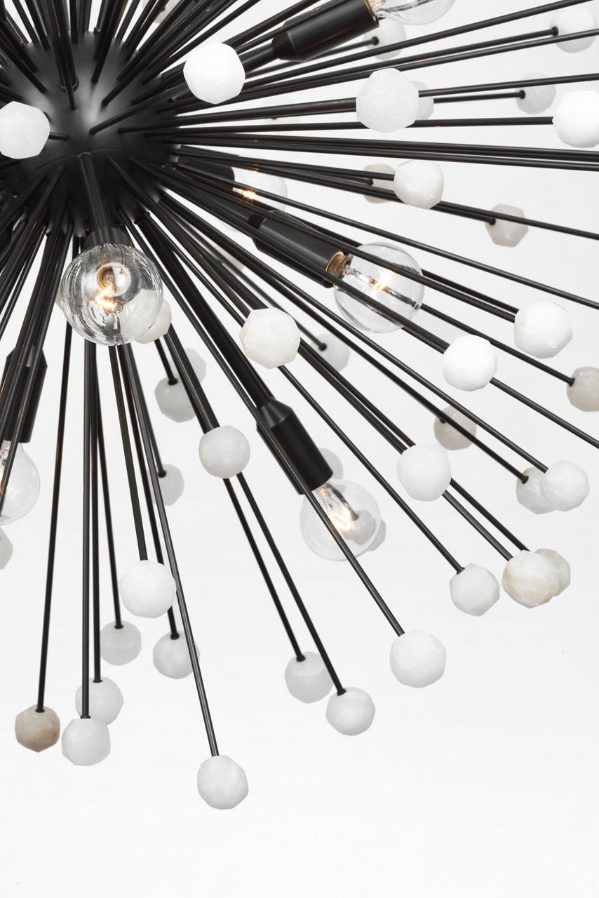Lys 31" Chandelier | Bronze and Alabaster